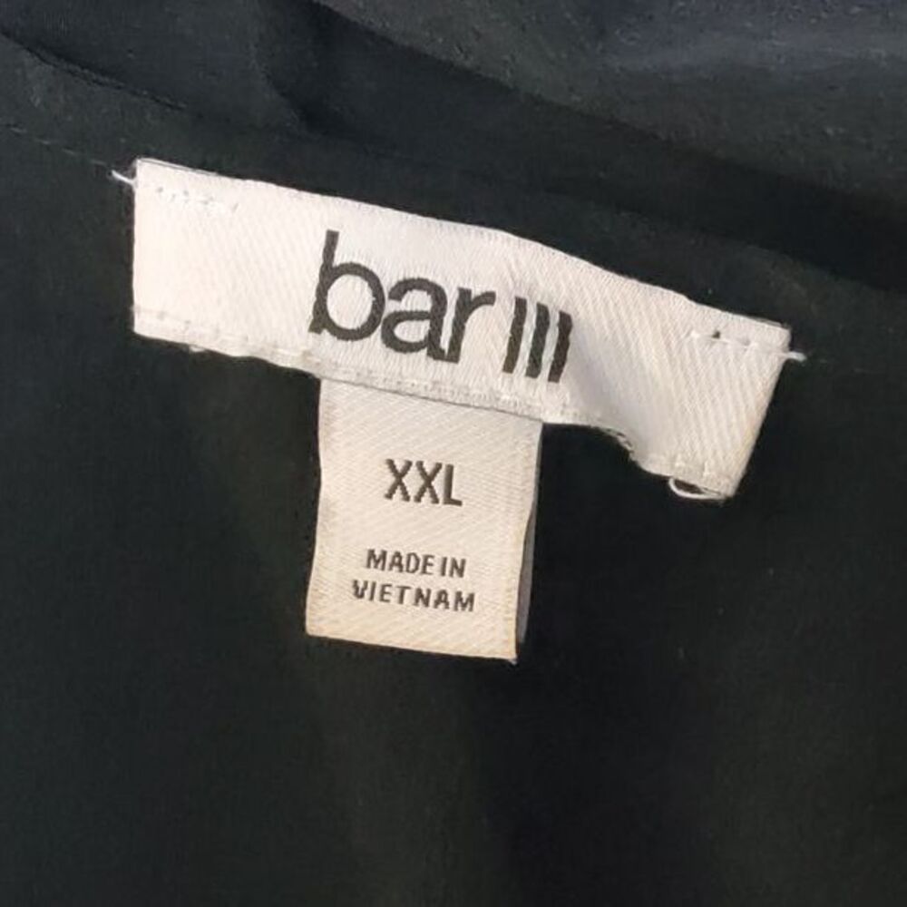 bar III Top Womens XXL Black Tie-Neck Sheer Long Sleeve Career Blouse Casual NWT - Picture 6 of 8